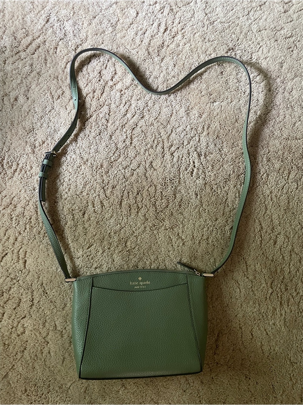 kate spade Olive Green Pebbled Leather Crossbody